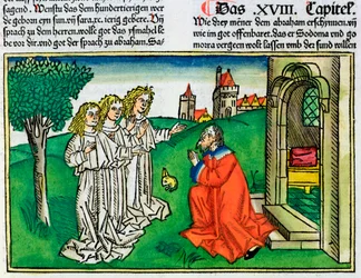 Rodzaju 18:2: Abraham i trzej aniołowie