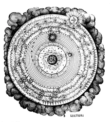 Wszechświat geocentryczny lub skoncentrowany na Ziemi, c1617