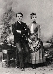 Georges i Jeanne Hugo, wnuki francuskiego powieściopisarza Victora Hugo, 1884