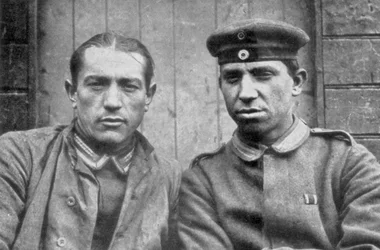 jeńcy niemieccy zabrani przez siły kanadyjskie, Vimy, Francja, I wojna światowa, 1917