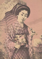 Dziewczyna niosąca parasol, ca. 1900