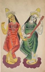 Boginie Lakszmi i Saraswati, XIX wiek.