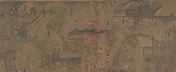Płynąc w górę rzeki na Festiwalu Qingming.