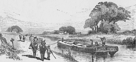 Łódka zbożowa na kanale Erie, 1883