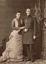 Wielka księżna Anastazja Michajłowna Rosji i wielki książę Fryderyk Franciszek III, 1878.