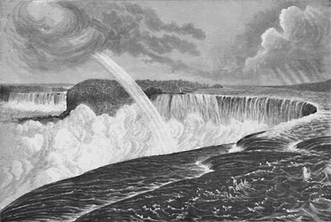 Grand View of the Horseshoe Canadian and American Falls, 1883