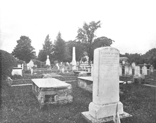 Groby Jonathana Edwardsa i Aarona Burra, Princetown, New Jersey, USA, ok. 1900.