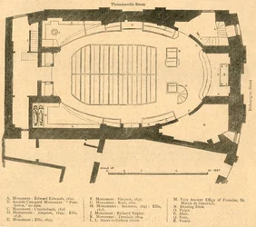 Plan parteru współczesnego kościoła św. Marcina Outwich, zburzony 1874, 1897.