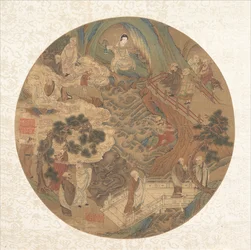 Guanyin i szesnastu luohanów, XVI-XVII wiek.