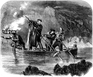 Giuseppe Garibaldi nabijanie ryb nocą poza Caprera, 1860-61