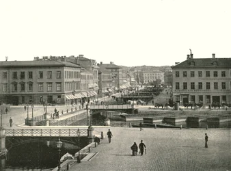 Gustav Adolfs torg i Ostra Hamngatan, Göteborg, Szwecja, 1895.