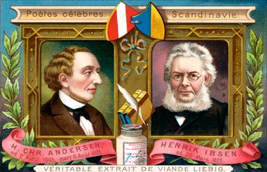 Hans Christian Anderson i Henrik Ibsen, ok. 1900