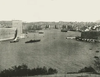 Widok na port, Marsylia, Francja, 1895.