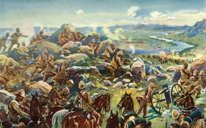 Kierując się poza Cronje – francuski generał blokujący drogę w Koodoosrand Drift, 1901.