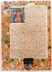 Pierwszy akt sejmowy Henryka VII z początkowym portretem króla, koniec lat 80. XVIII wieku
