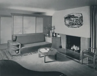 Dom przy Pomona, Kalifornia - salon z drugiej strony przegrody, 1942