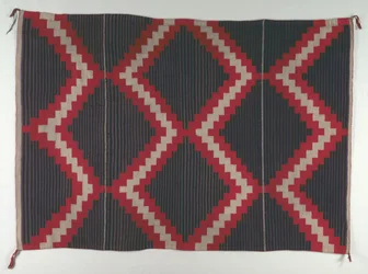Dywan w stylu Hubbell Revival z paskami Moki Moqui, ok. 1900 r. 1890-1910.