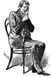 Poddany hipnozie cierpiący na wyimaginowany ból zęba, 1891