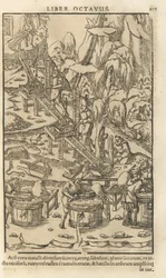 Ilustracja z De re metallica libri XII Georgius Agricola, 1556
