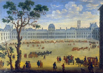 Wyimaginowany widok Tuileries, XVII wiek