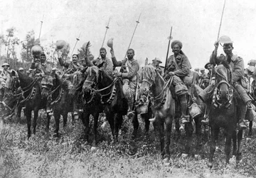 Kawaleria indyjska po szarży, Somme, Francja, I wojna światowa, 14 lipca 1916, c1920