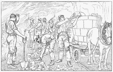 Wewnątrz kopalni soli w Cheshire, 1889