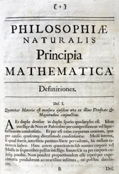 Wewnątrz strony tytułowej do „Principia Mathematica” Newtona