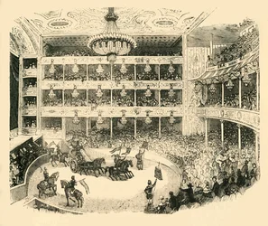Wnętrze amfiteatru Astleys z 1843 r., ok. 1878 r.