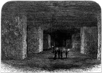 Wnętrze Kopalni Soli Marston, Northwich, Cheshire, Anglia, c1880