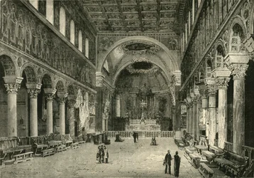 Wnętrze San Apollinare Nuovo, Rawenna, 1890.