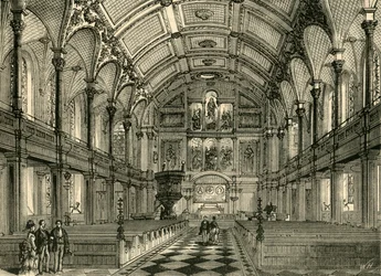 Wnętrze kościoła św. Andrzeja, ok. 1872 r.