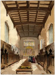 Wnętrze kaplicy St Johns College, Cambridge, Cambridgeshire
