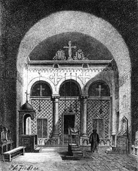 Wnętrze kościoła, Egipt, 1881