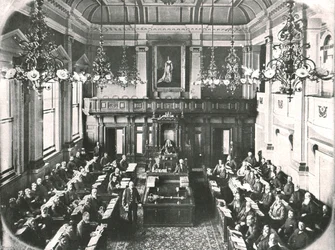 Wnętrze Domu Zgromadzenia, Kapsztad, RPA, 1895.