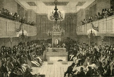 Wnętrze Izby Gmin, 1834, 1881.