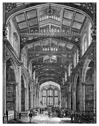 Wnętrze Biblioteki, Guildhall, City of London, 1886