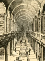 Wnętrze Biblioteki, Trinity College, 1898.