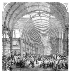 Widok wnętrza wystawy w Manchesterze, 1857, koniec XIX wieku