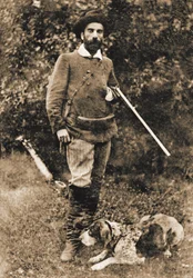 Izaak Iljicz Lewitan 1860-1900 z psem Westą, przed 1893 r.