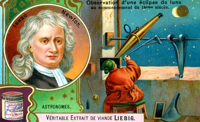 Isaac Newton, angielski matematyk, astronom i fizyk, ok. 1900
