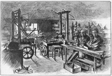 Warsztat Jamesa Wattsa w Heathfield Hall, Birmingham, 1886 r.