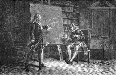 Jean i Jacques Bernoulli pracujący nad problemami geometrycznymi, XVIII wiek, 1874