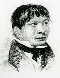 Jemmy Button, Fuegianin adoptowany przez ekspedycję Fitzroya, jak pojawił się w 1833 1839