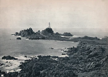 Jersey - La Corbiere Rock i latarnia morska, 1895