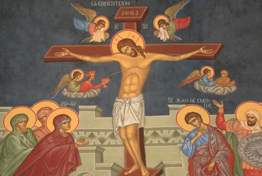 Ukrzyżowanie Jezusa. Cerkiew Saint-Antoine-le-Grand Saint-Laurent-en-Royans Francja
