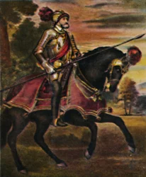 Cesarz Karol V 1500-1558. - Obraz Tycjana, 1934.