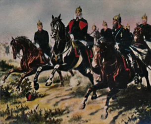 Kaiser Wilhelm I. 1797-1888 i jego paladyni. - Obraz Camphausena, 1934.