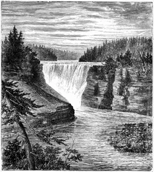Wodospad Kakabeka, Ontario, Kanada, 1877