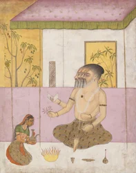 Khambhavati Ragini: Folio z girlandy trybów muzycznych z serii Ragamala, ca. 1675.