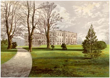 Zamek Kimbolton, Huntingdonshire, dom księcia Manchesteru, ok. 1880 r.